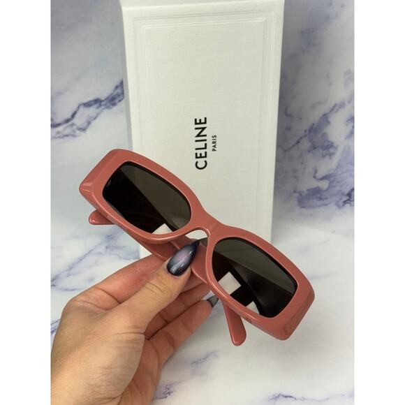 NEW Celine CL40282U Triomphe XL Pink Gold Sunglasses